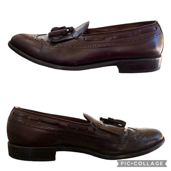 Vintage Allen Edmonds Mansfield Long Wing Kilt Tassel Loafer Burgundy Size 10 RR - Picture 3 of 8